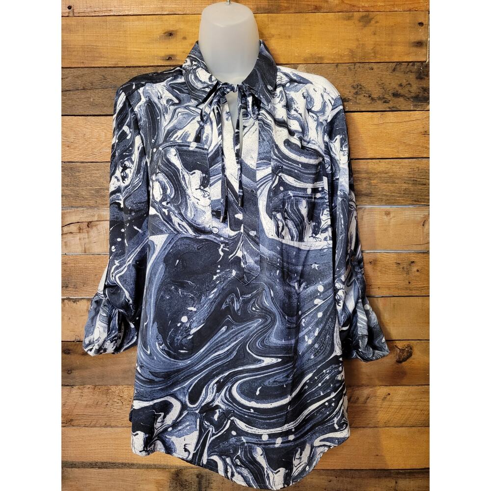 SALE-Jones New York women's swirl pattern dress top size medium